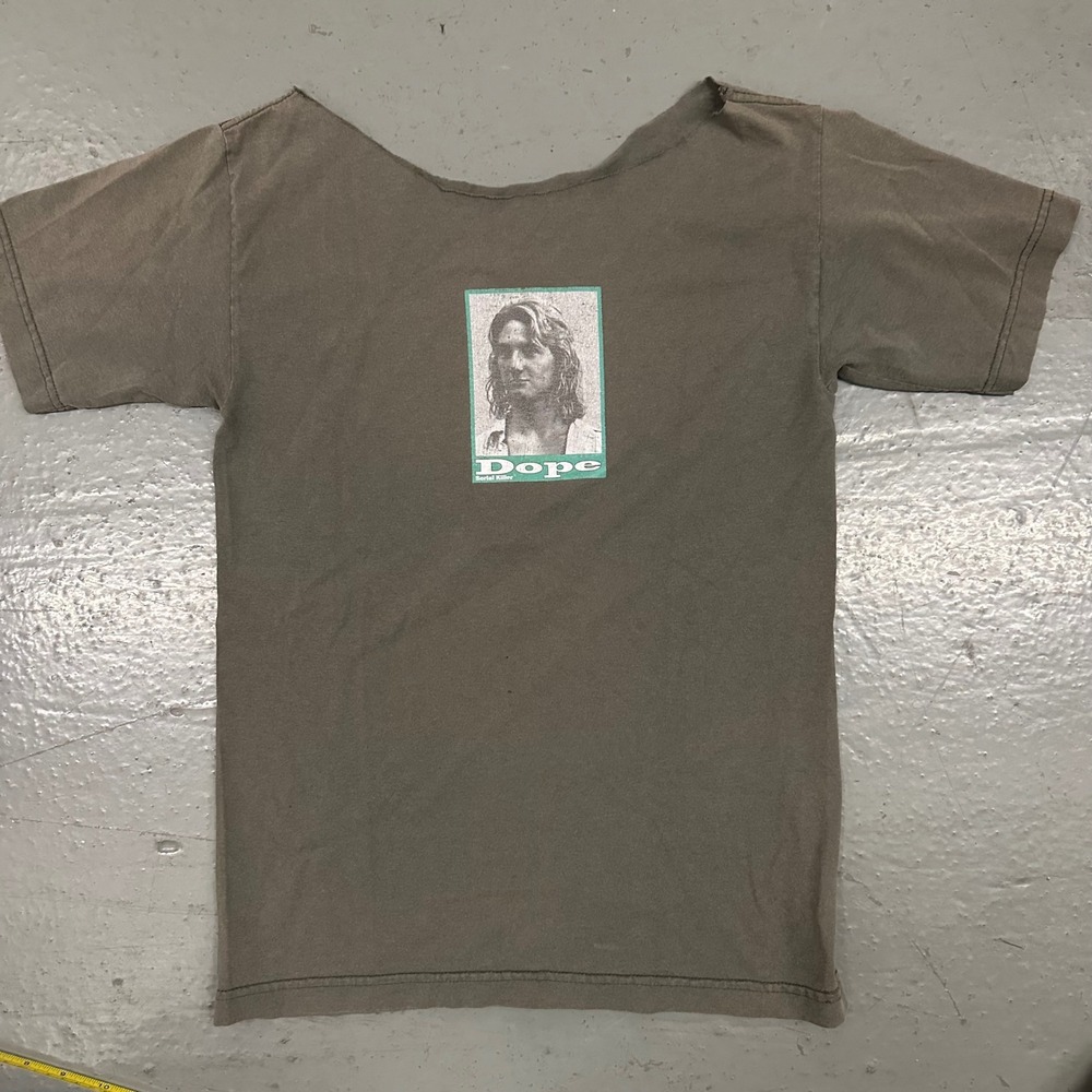 Vintage Serial Killer Dope Mens Small Brown Preowned Stains Flaws Faded Cut Neck